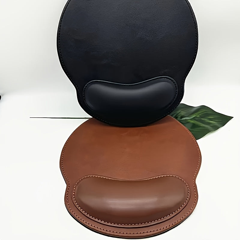 ErgoGrip - Stylish Non-Slip Faux Leather Mouse Pad in Brown