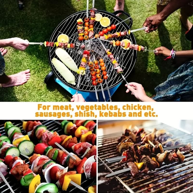 Set of BBQ Skewers with Extended Handles