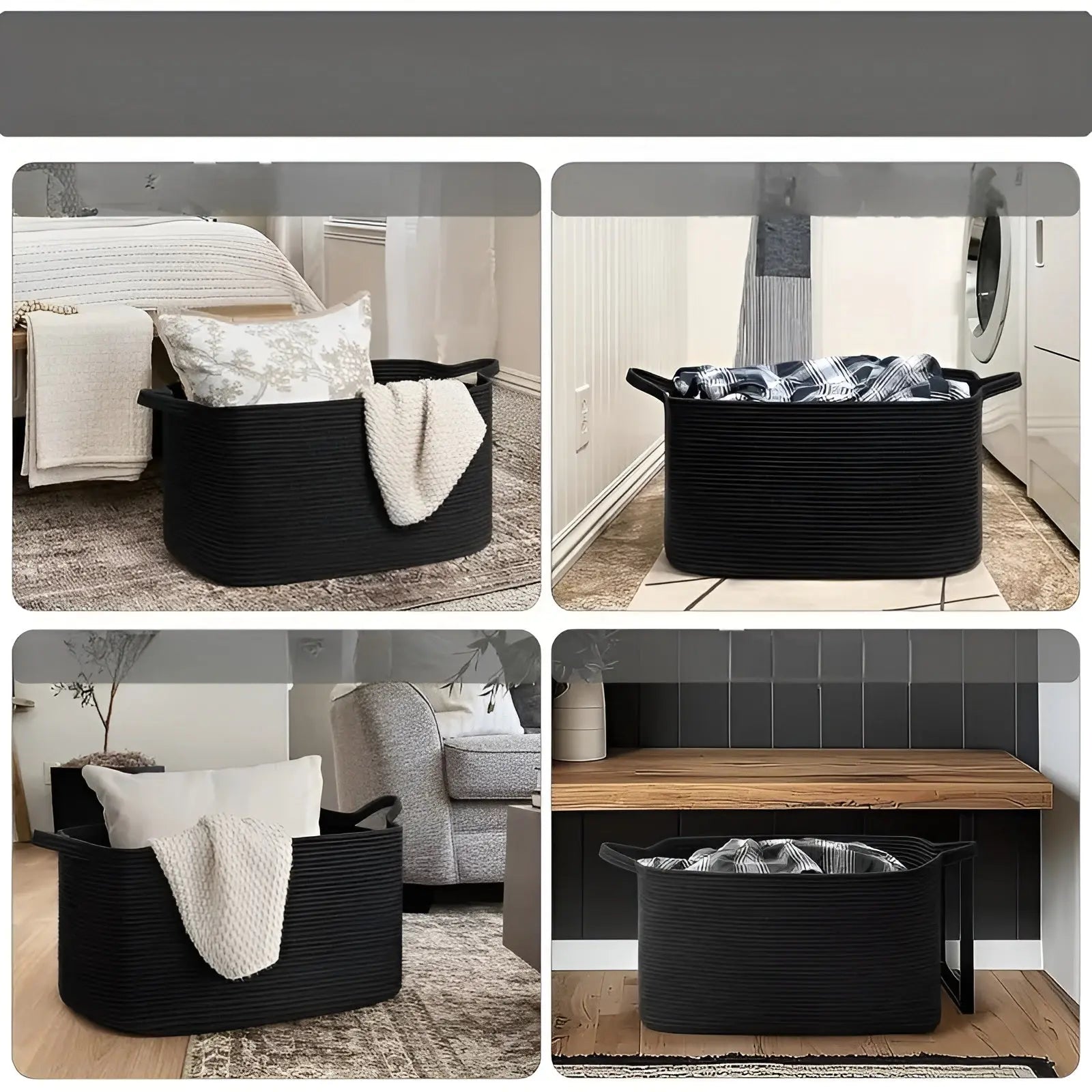 Woven Basket | Braided Design | Carry Handles | WohnHafen