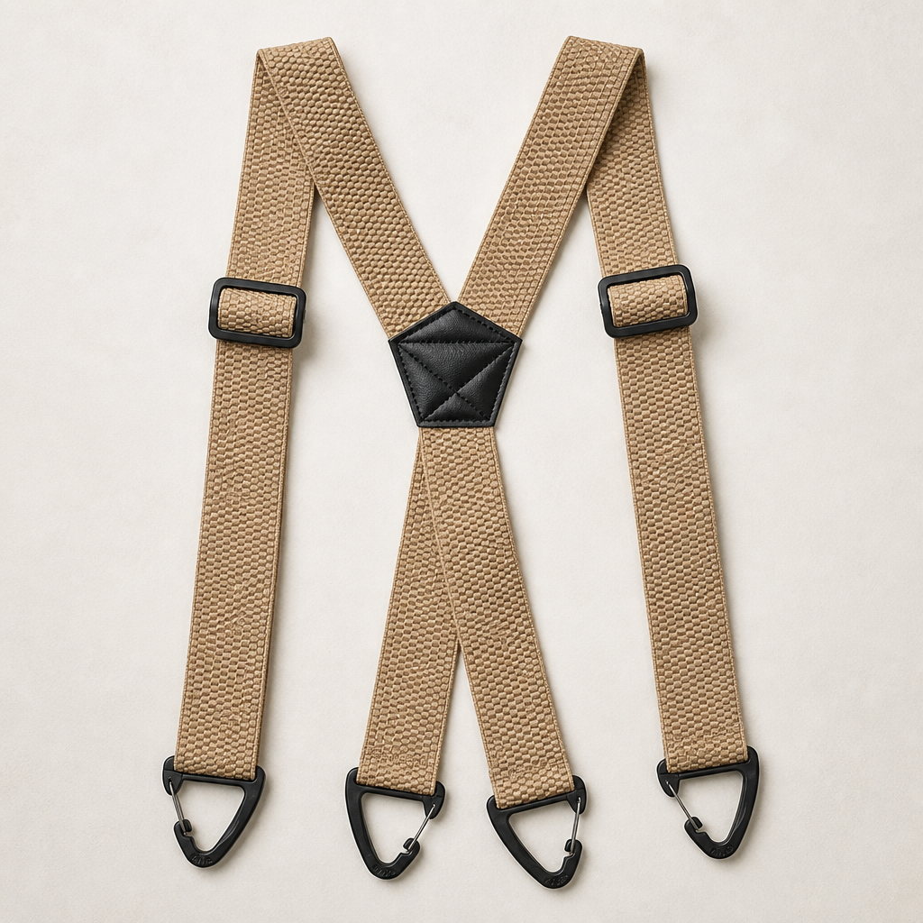 IronMark™ – Rugged Belt-Loop Suspenders with Carabiner Hook Clips