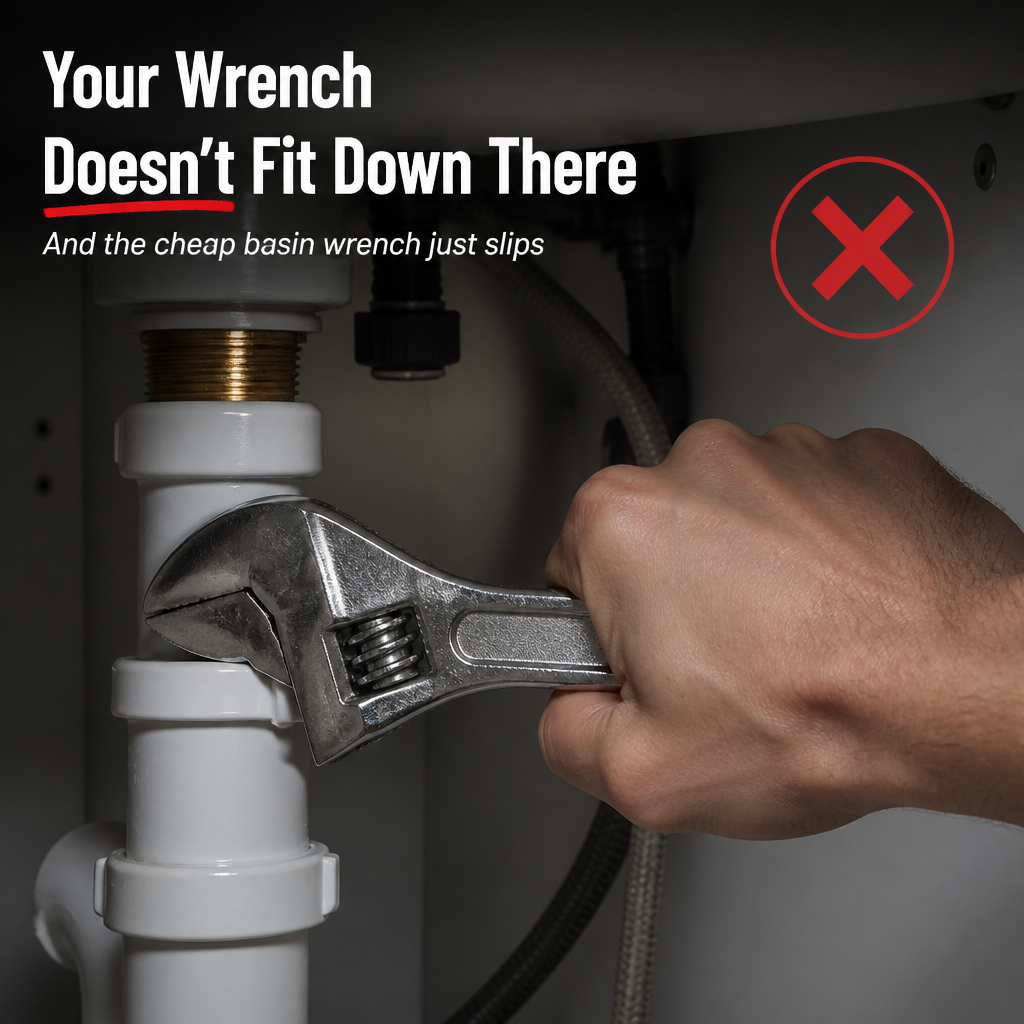 FlexiGrip™ — Fit Any Faucet In Tight Under-Sink Spots Without Needing A Plumber