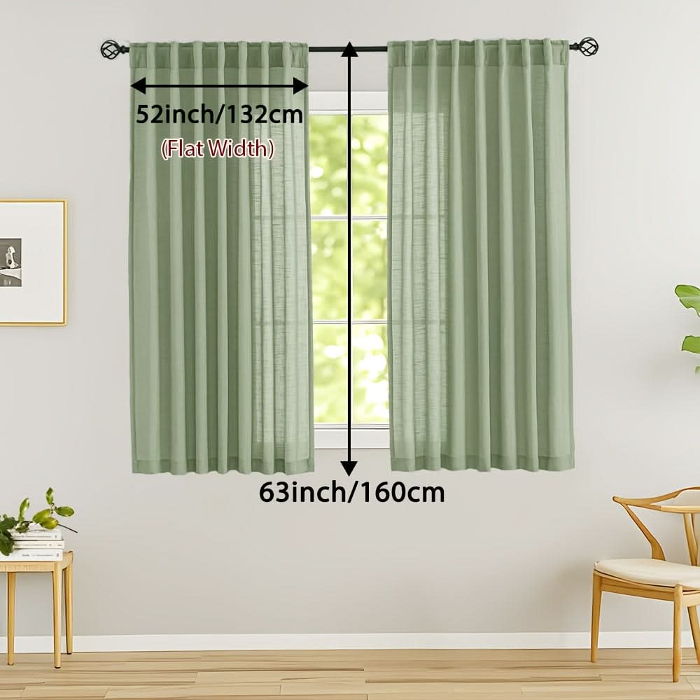 Flax Linen Sheer Curtains for Soft Light Filtering and Privacy