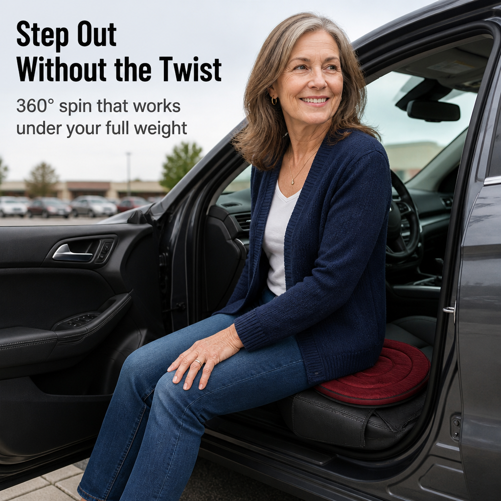 RevolveEase™ — Slide Into and Out of Any Seat Without the Knee-Twisting Grind