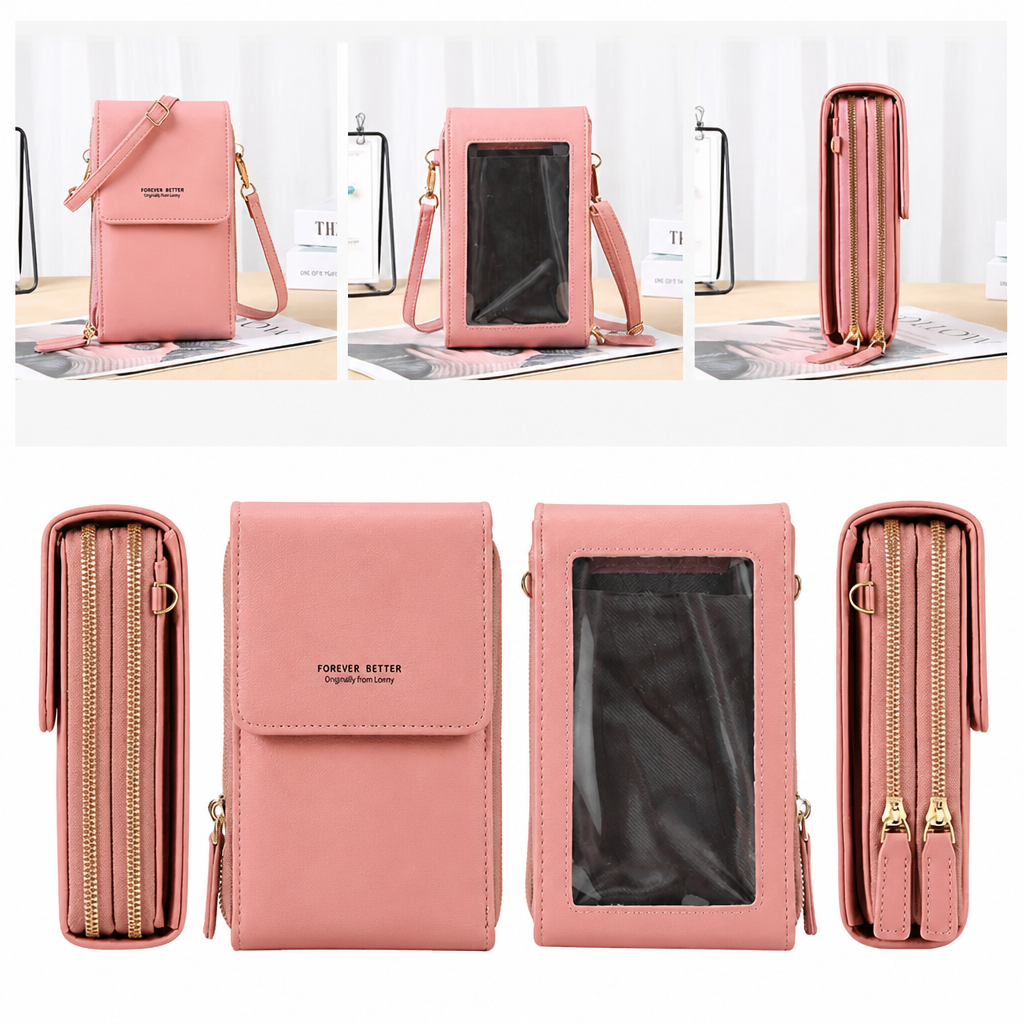 VividGuard™ – Touch-Free Crossbody Phone Bag with RFID Shielding