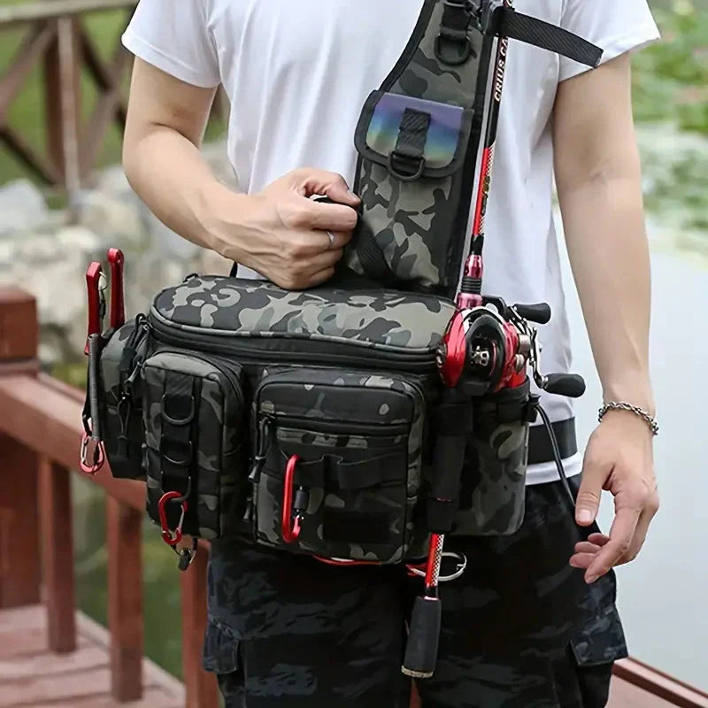 All-Weather Fishing Backpack with Versatile Storage Solutions