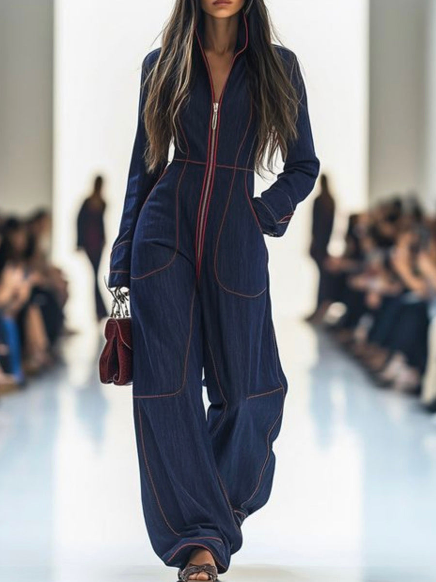 VelaVibe™ Wide-Leg Denim Jumpsuit — Feel unstoppable in effortless style that moves with every curve