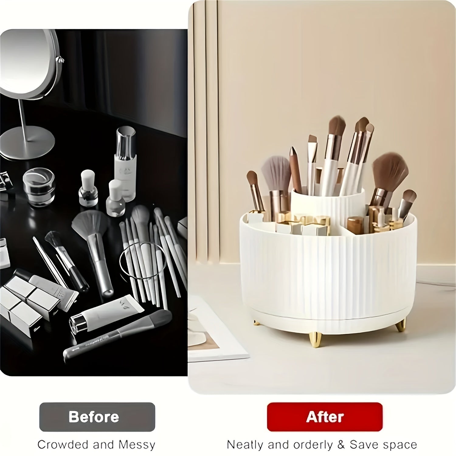 RevolveStyle - 360° Rotating Makeup Organizer with 5 Compartments