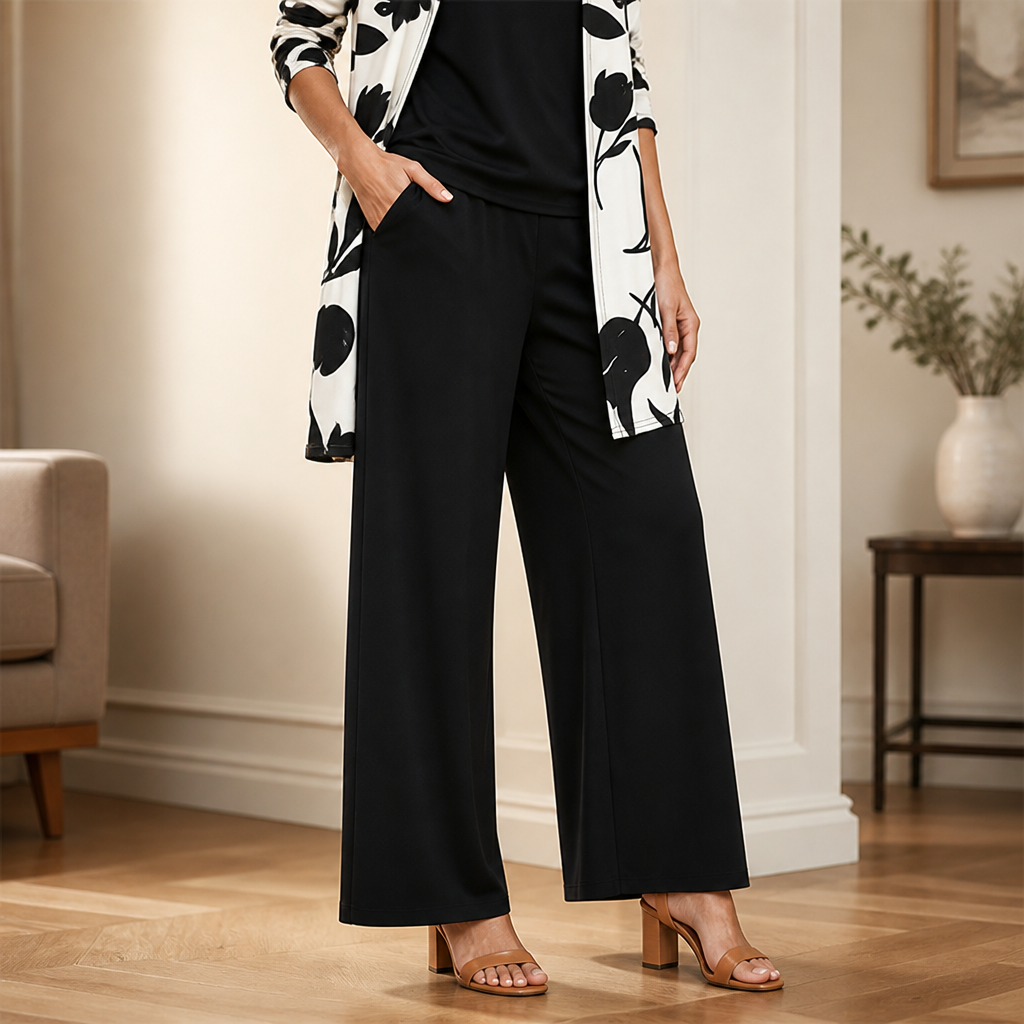 VelaLuxe™ – Elegant 3-Piece Set with Floral Cardigan & Wide-Leg Pants