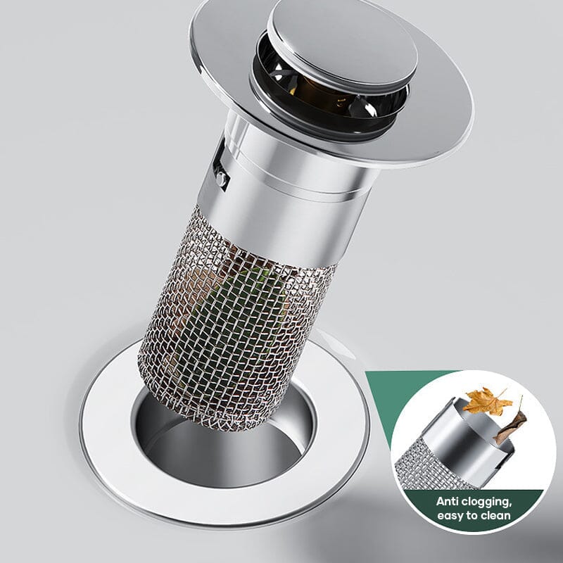 Pop-up Mechanism Drain Filter in Stainless Steel