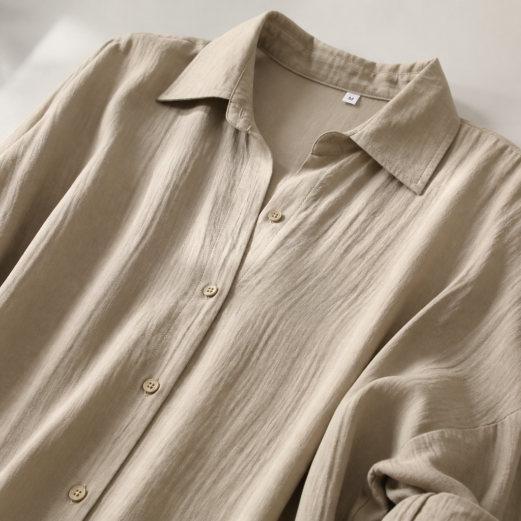 AvioraLuxe™ Pleated Lapel Shirt — Feel Stunningly Confident and Fresh All Day Long