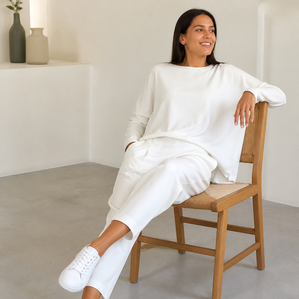 VeloraEase™ – Relaxed Two-Piece Lounge Set with Pocketed Tapered Trousers
