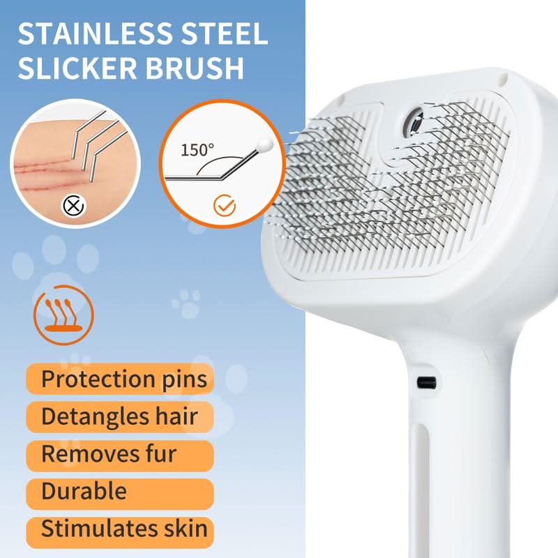 Relaxing Pet Grooming Brush with Hassle-Free Hair Removal