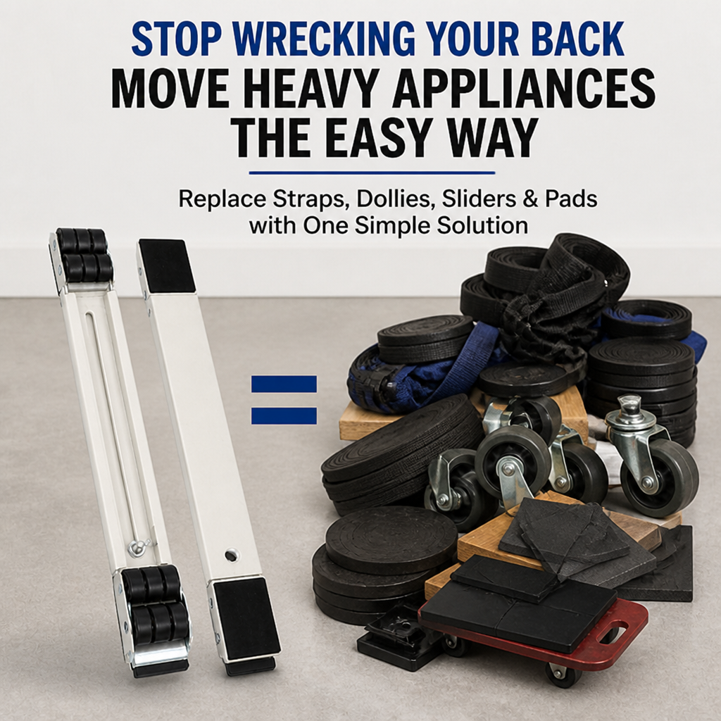 TorqueGlide™ — Move Heavy Appliances Effortlessly Without Back Pain or Floor Damage