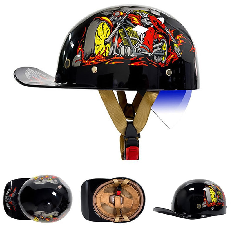 Stylish and Safe Motorcycle Cap Helmet for Riders