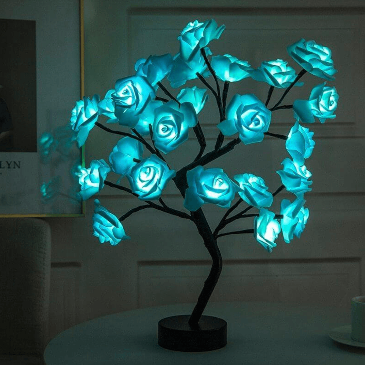 Charming Rose Tree - Wireless LED Battery Table Lamp for Living Room | Reading Light | Bedside Light