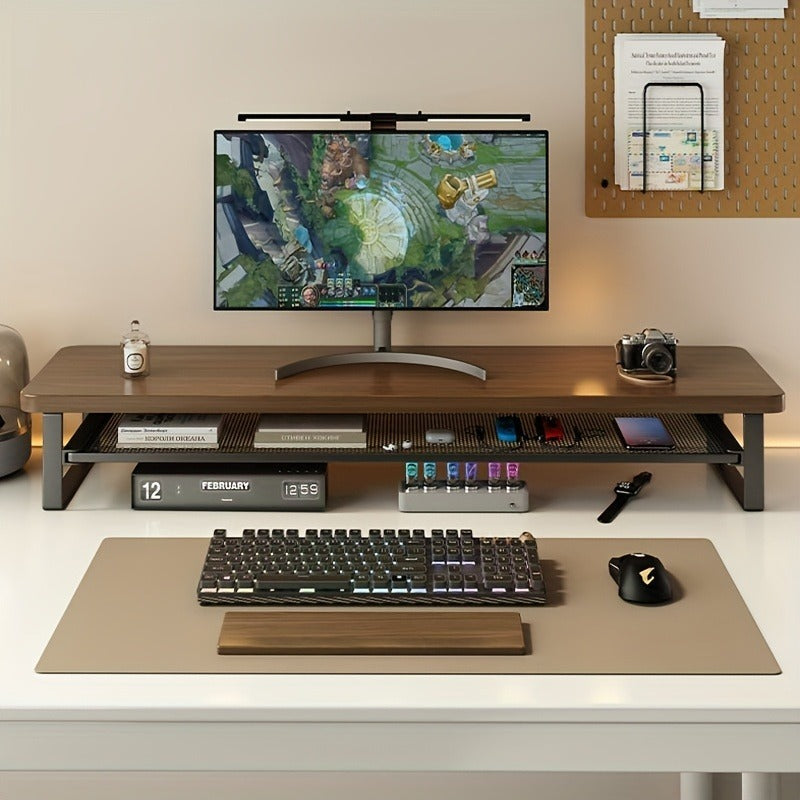 Elevate Your Space - Dual-Layer Desk Organizer with Storage