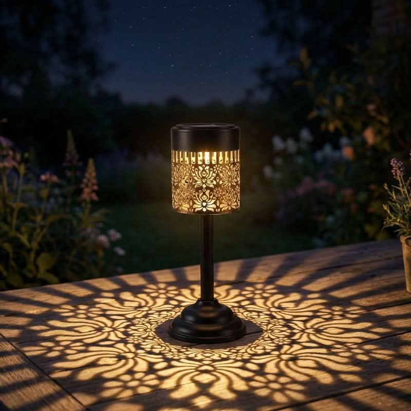 Solar-Powered LED Garden Lamp in Peony Flower Design for Outdoor Use
