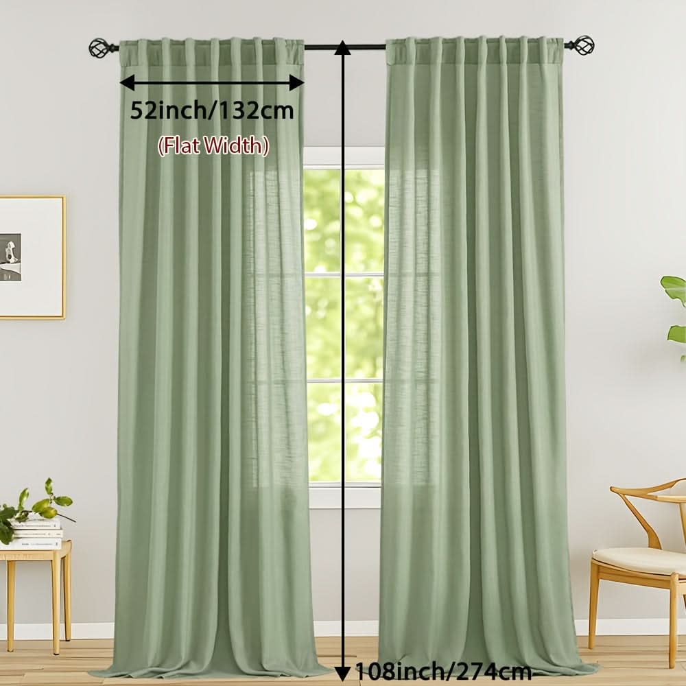 Flax Linen Sheer Curtains for Soft Light Filtering and Privacy