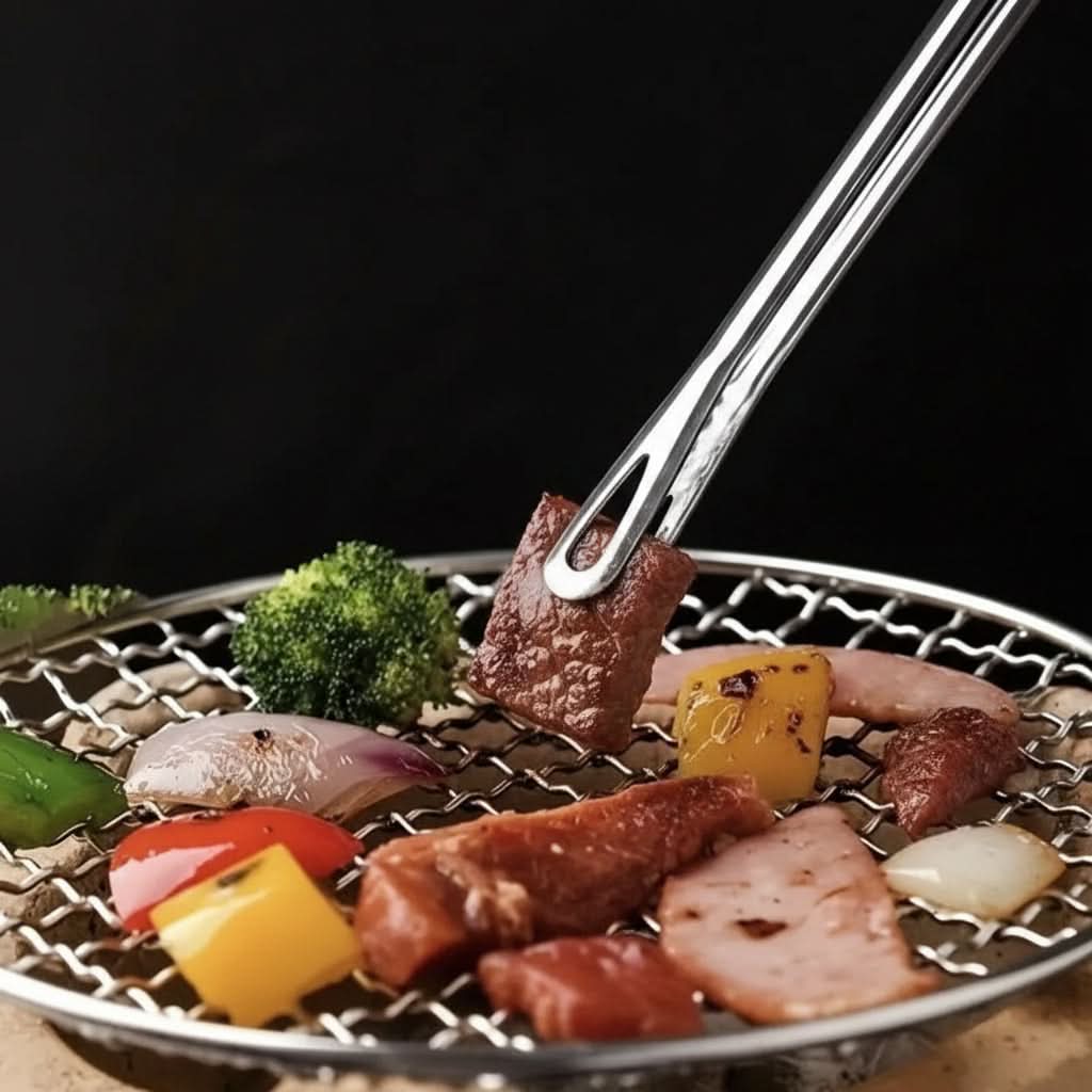 Stainless Steel Grilling Tongs for Barbecue and Camping