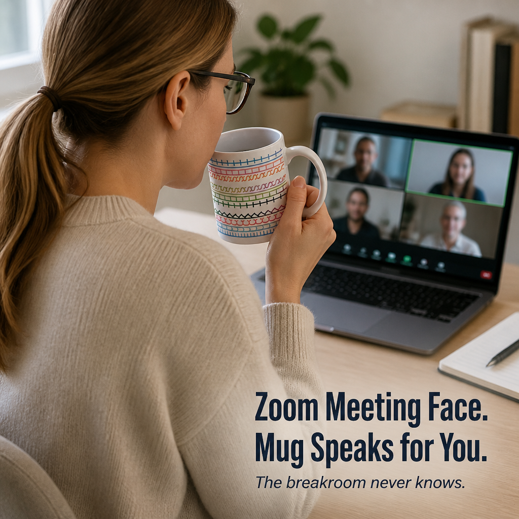 VibeSip™ — Mask Your Noisiest Workday Thoughts with an Adorable Design