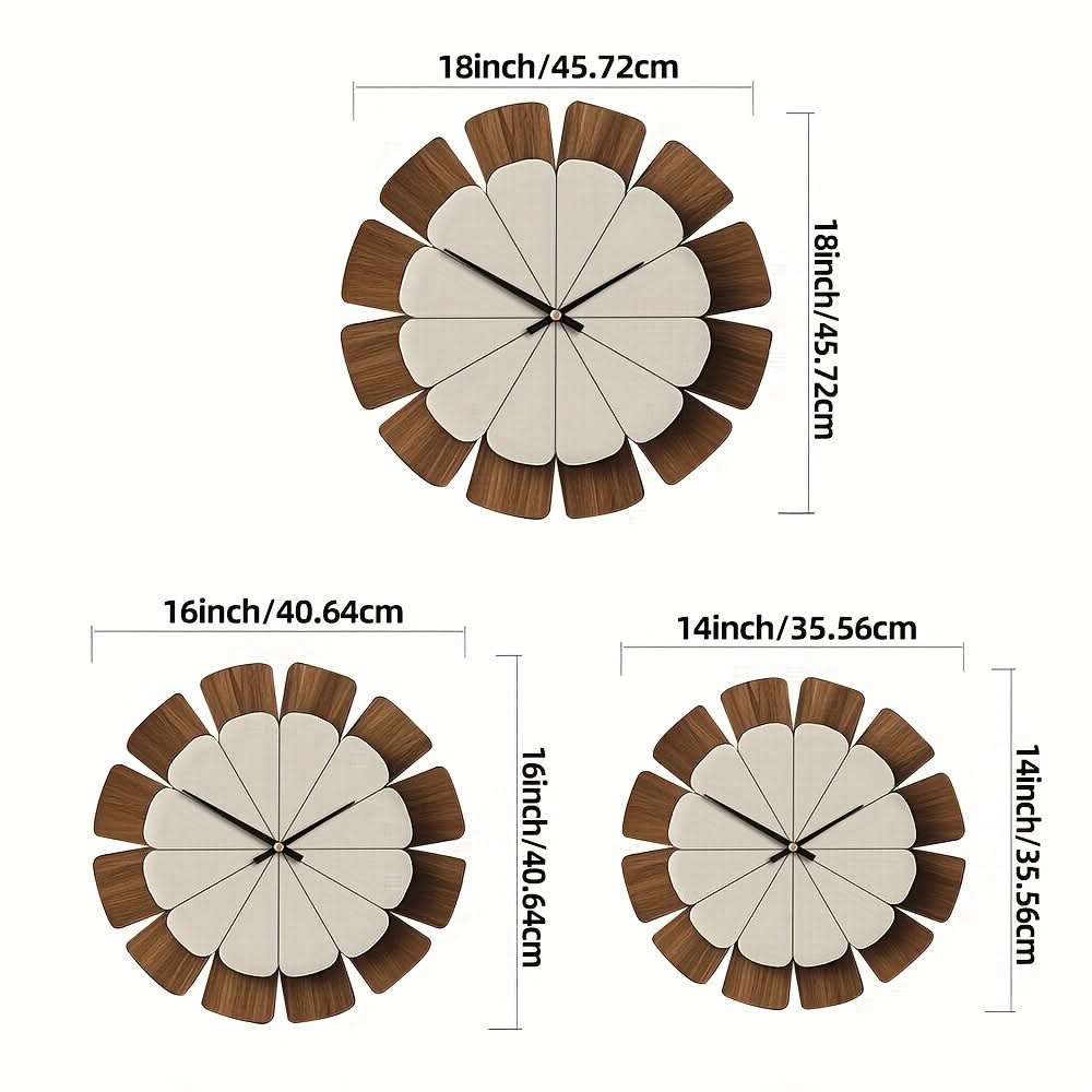 Round Wooden Wall Clock with Battery Operated Mechanism