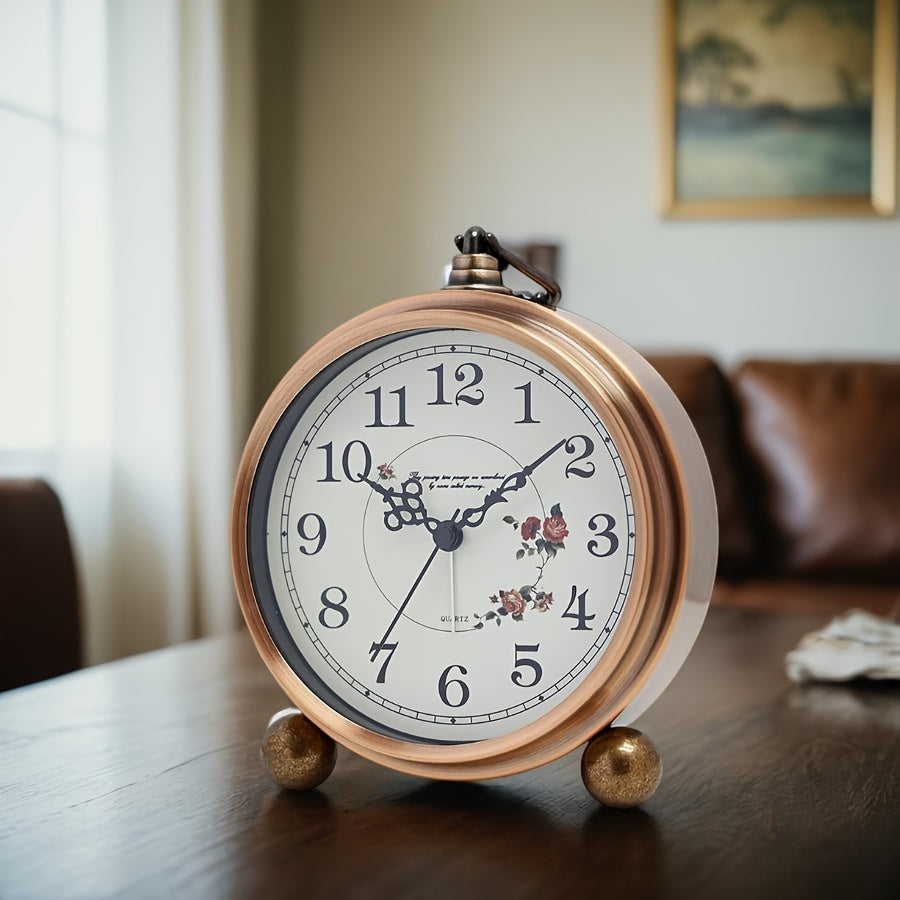 Timeless European-Style Silent Desk Clock for Peaceful Spaces