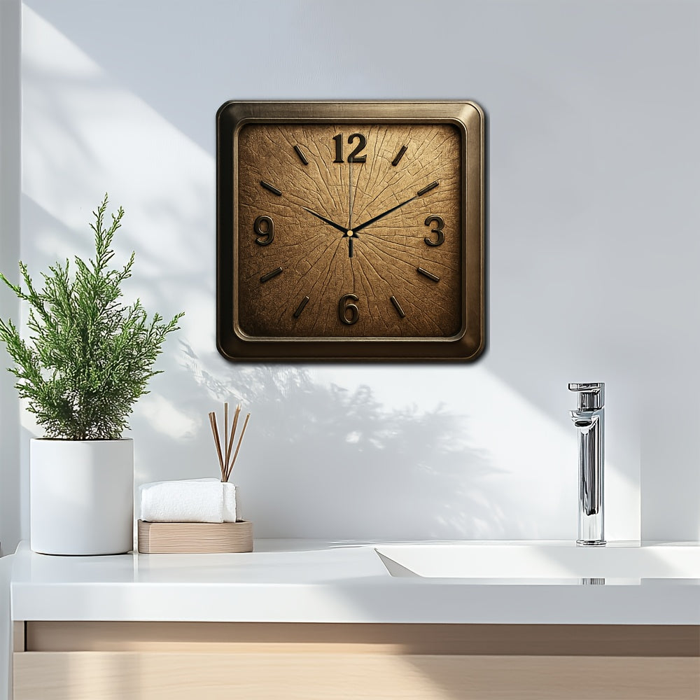 TimberTime – Elegant Natural Wood Square Wall Clock