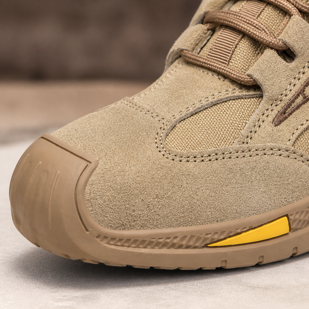 FortressStride™ – Ventilated Steel-Toe Work Shoes Featuring Kevlar Puncture-Resistant Midsole