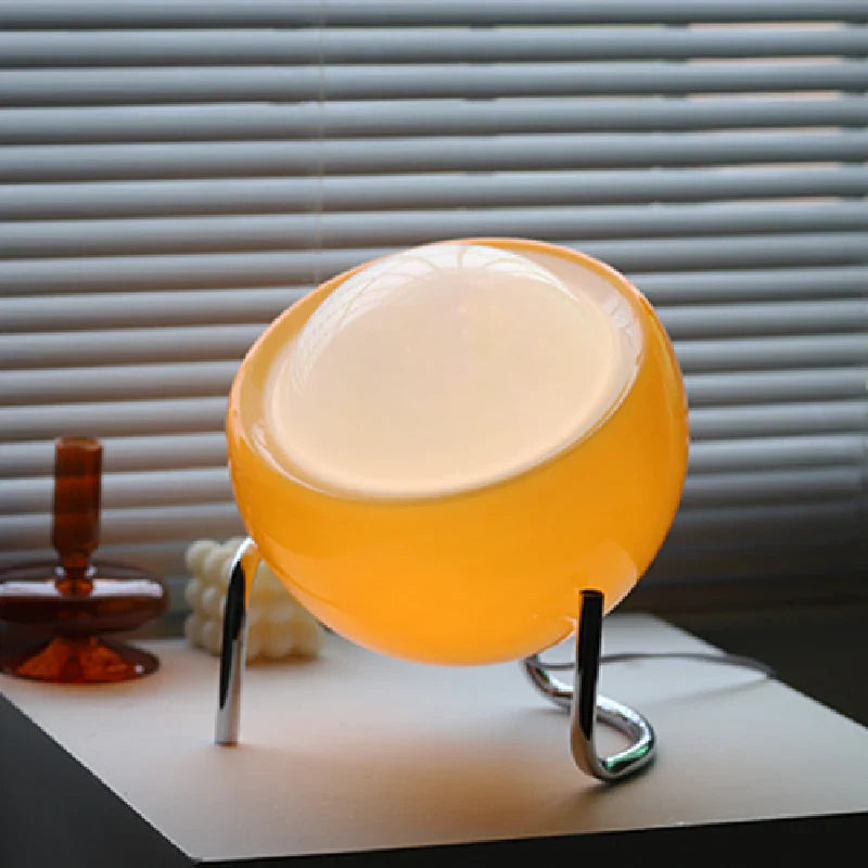 Retro Style Round Table Lamp with Cozy LED Lighting