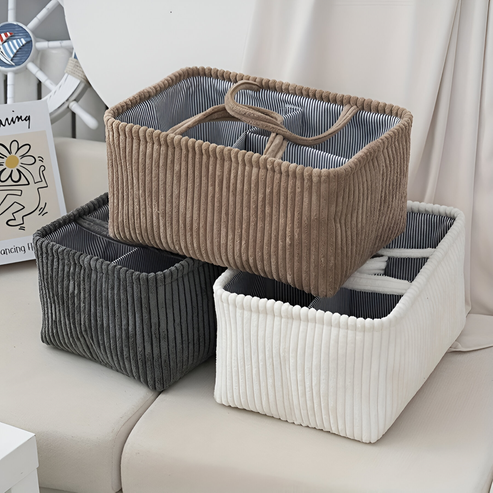 Storage Basket | Open Frame | Fabric Bin That Holds Shape | HomeCaddy