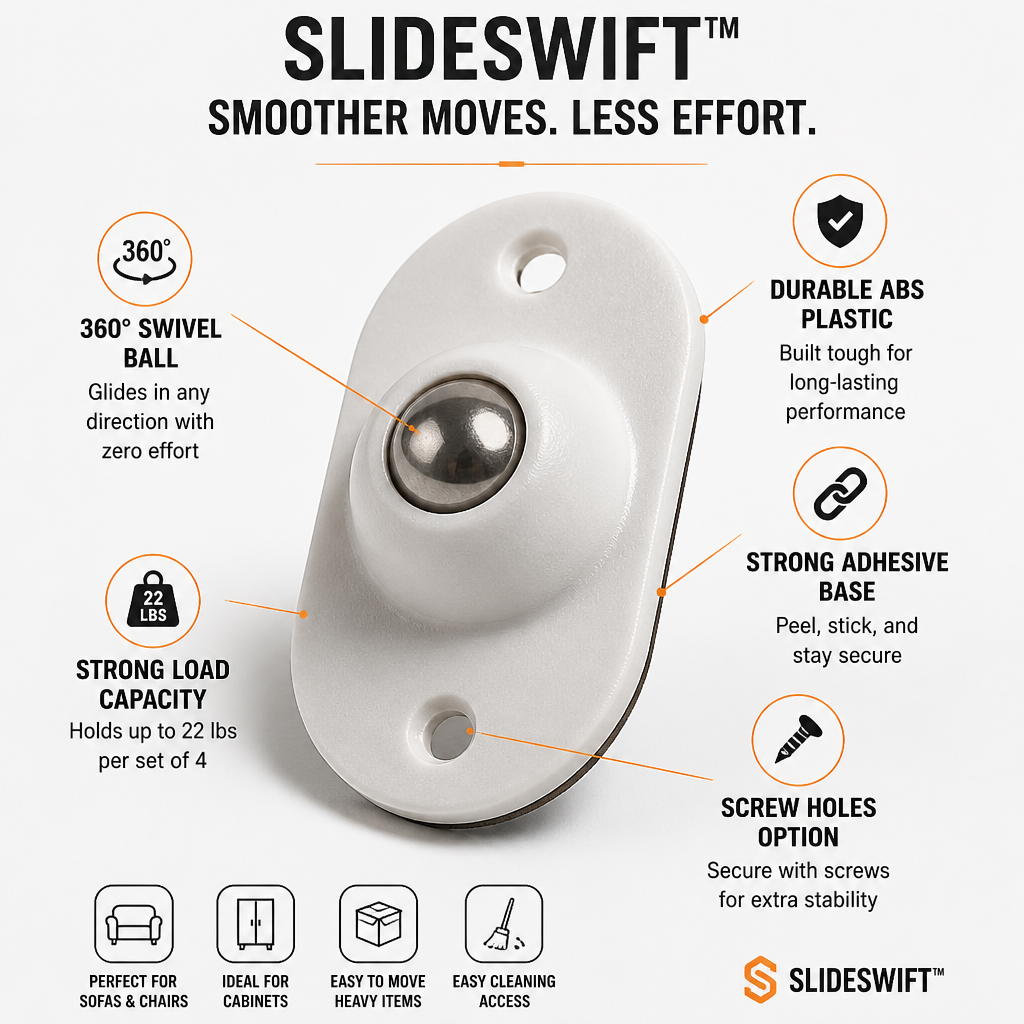 SlideSwift™ — Effortless Furniture Moves That Save Your Back and Energy Every Time