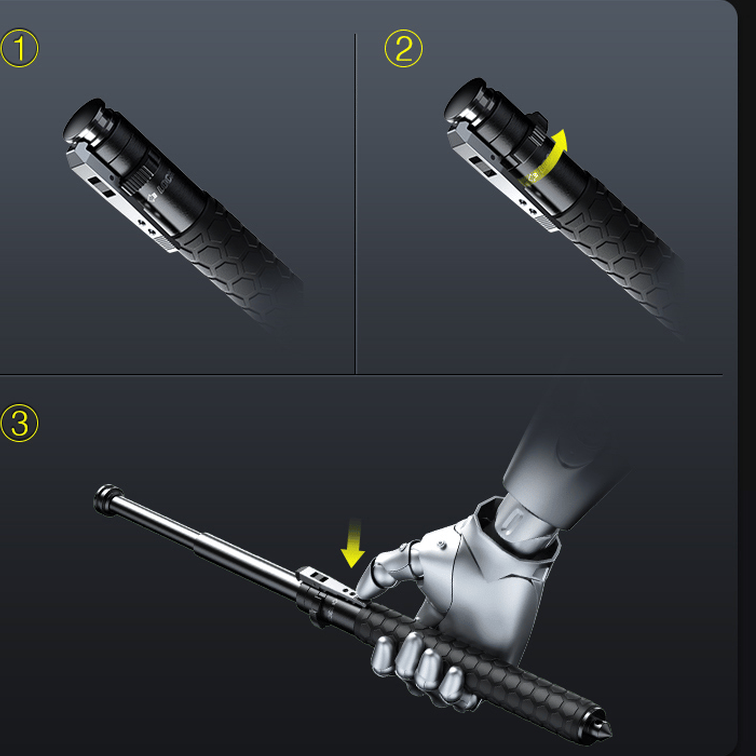 Compact Safety Cane with Secure Grip and Quick Deploy Feature