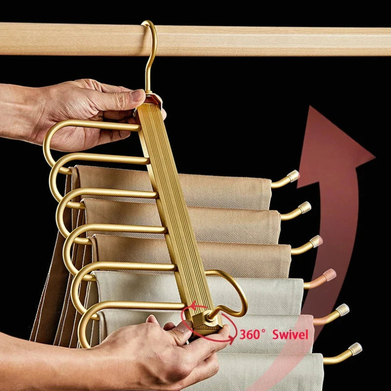 Multi-Tiered Pant Organizer with Full Rotation Hook