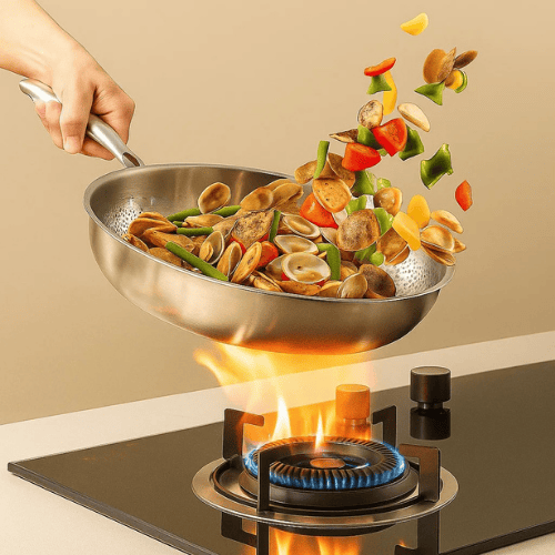 Stainless Steel | Non-Coated Searing | Even Heat Distribution | TitanCore