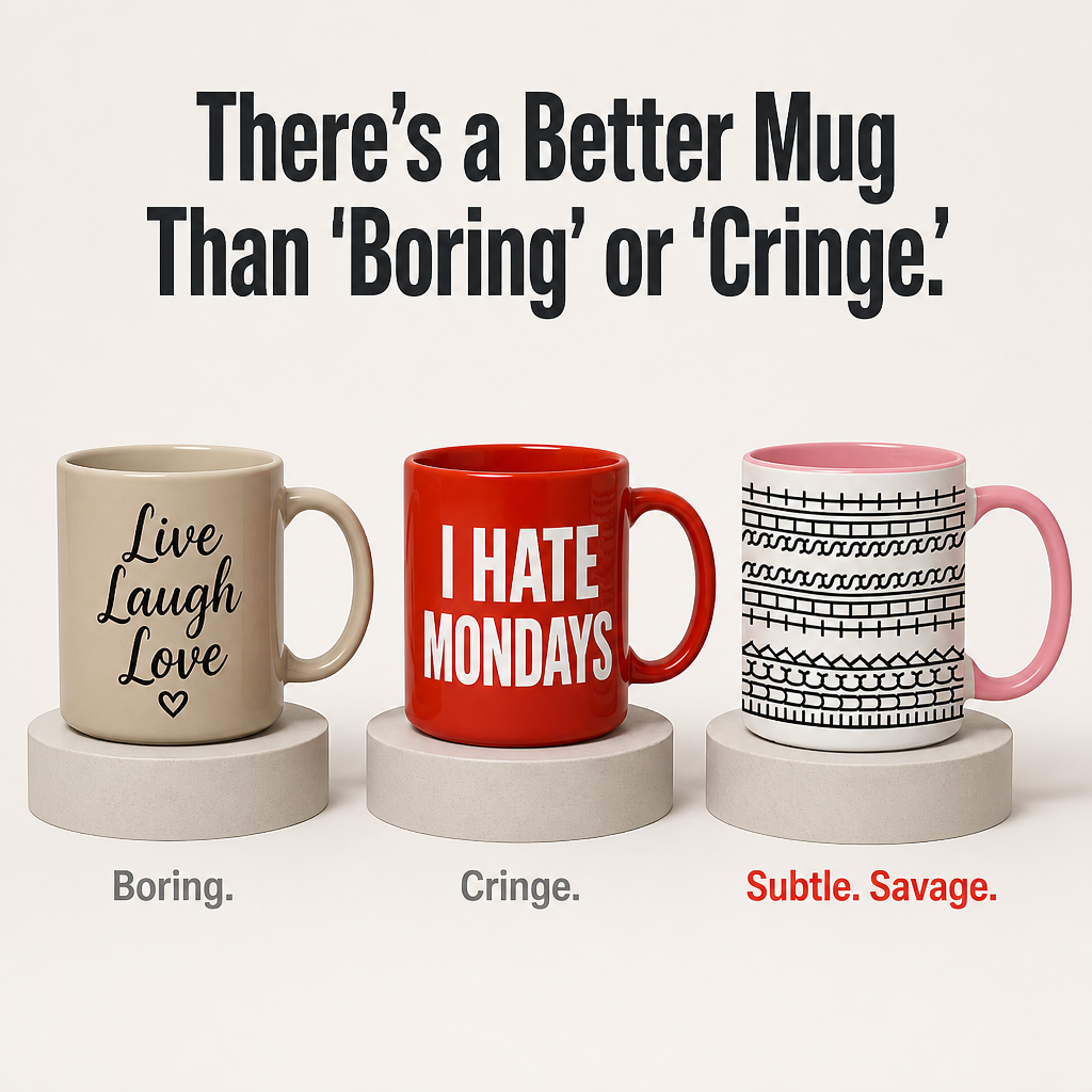 VibeSip™ — Mask Your Noisiest Workday Thoughts with an Adorable Design