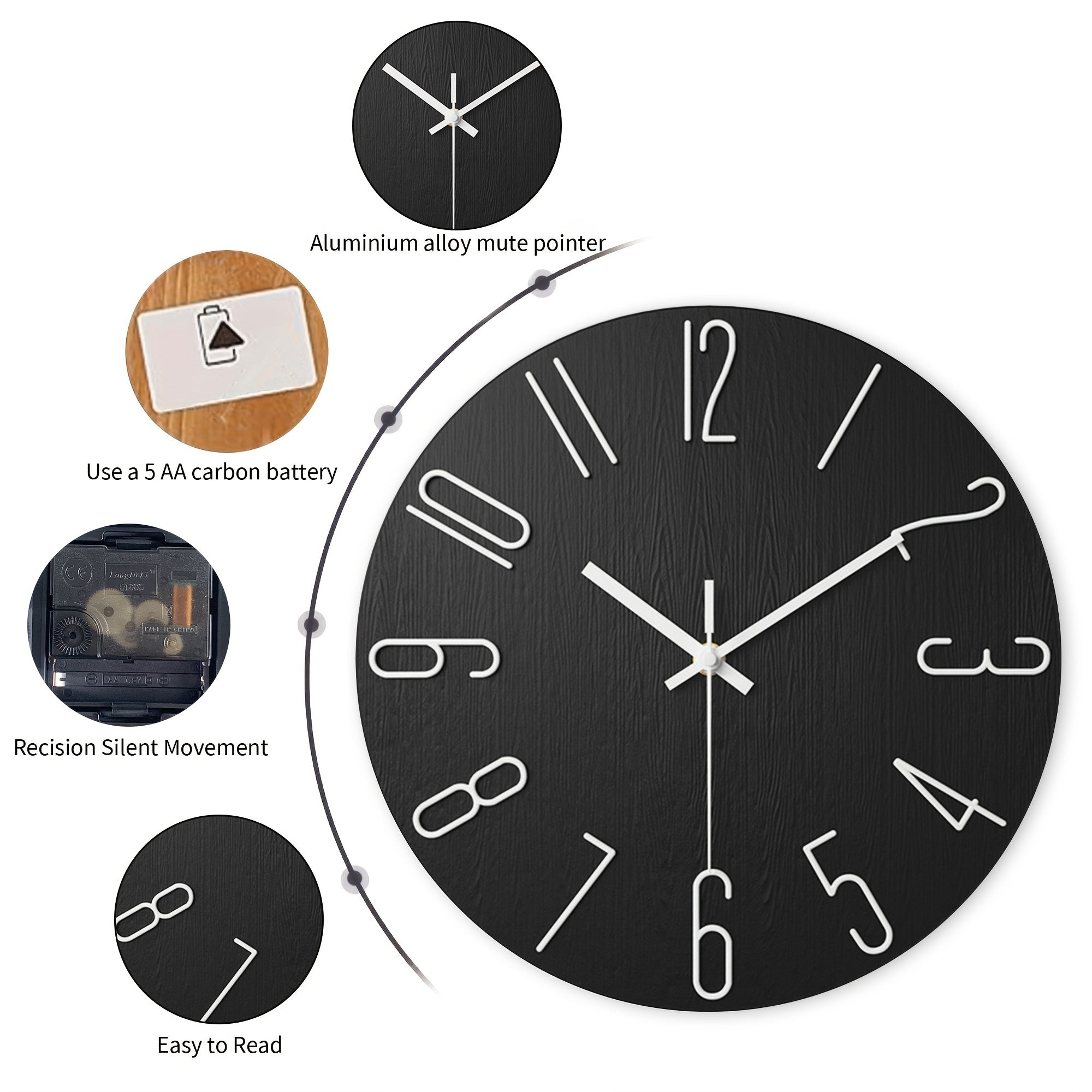 Sleek and Silent Frameless Wall Clock for Modern Homes