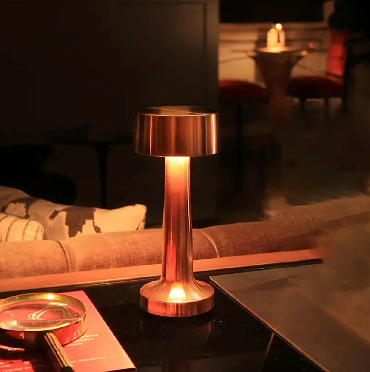 Wireless Dimmable LED Rechargeable Table Lamp ModernArt – Contemporary Touch Control | Living Room | Reading Lamp | Bedside Lamp