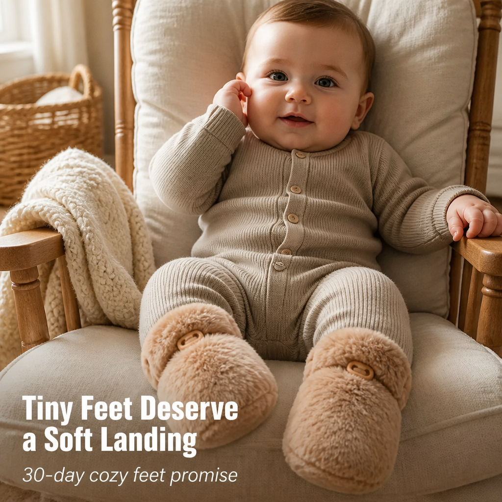 TinyTreadz™ — Snuggle Tiny Toes With Plush Booties That Truly Stay Put