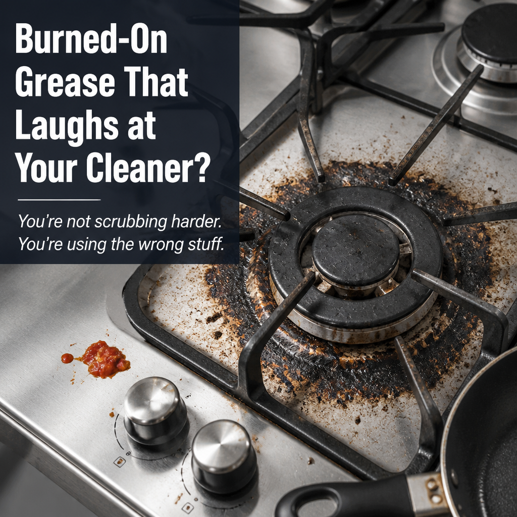 PureSheen™ — Remove Burned-On Grease and Tub Stains in Just Two Minutes