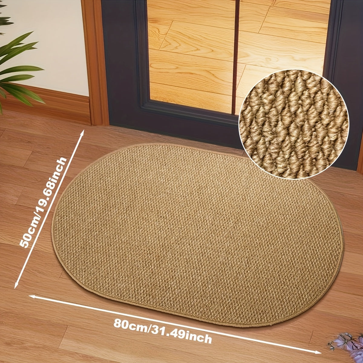 NordicElegance - Versatile Oval Brown Entryway Rug for Every Space