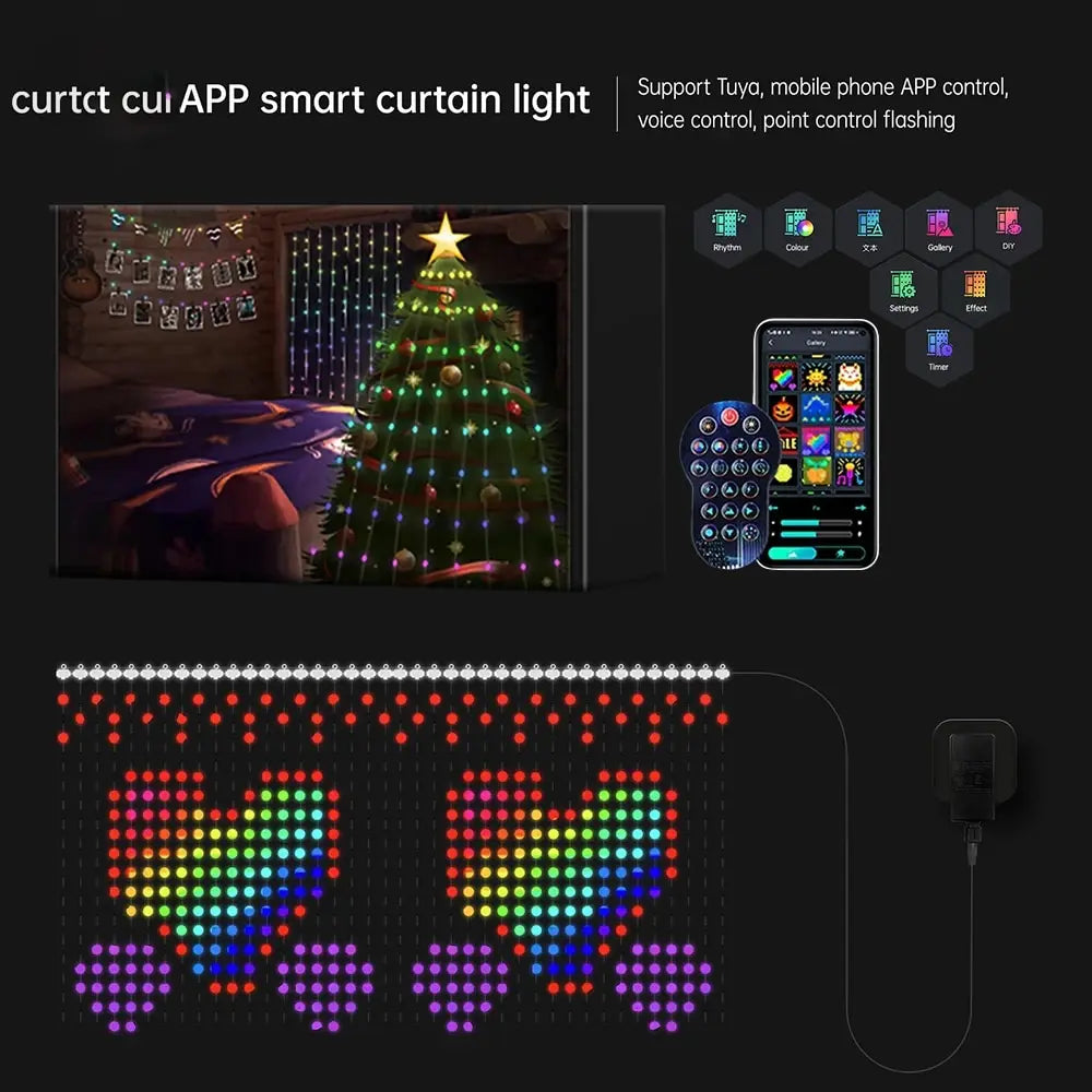PulseAura™ LED Rhythm Curtains — Ignite Your Space with Music-Synced Color That Moves Your Soul