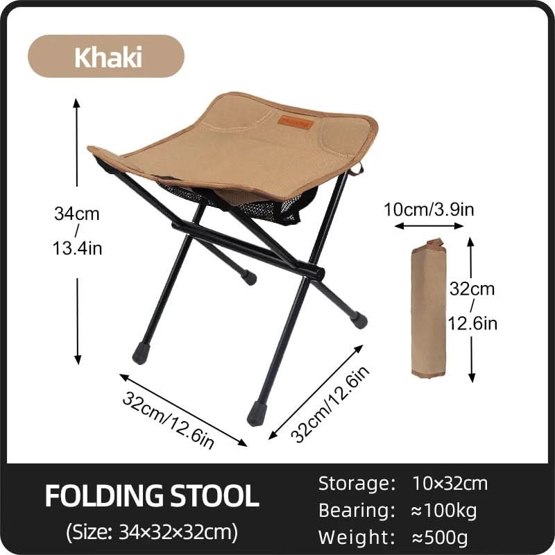 Folding Aluminum Camping Stool – Portable Outdoor Seat
