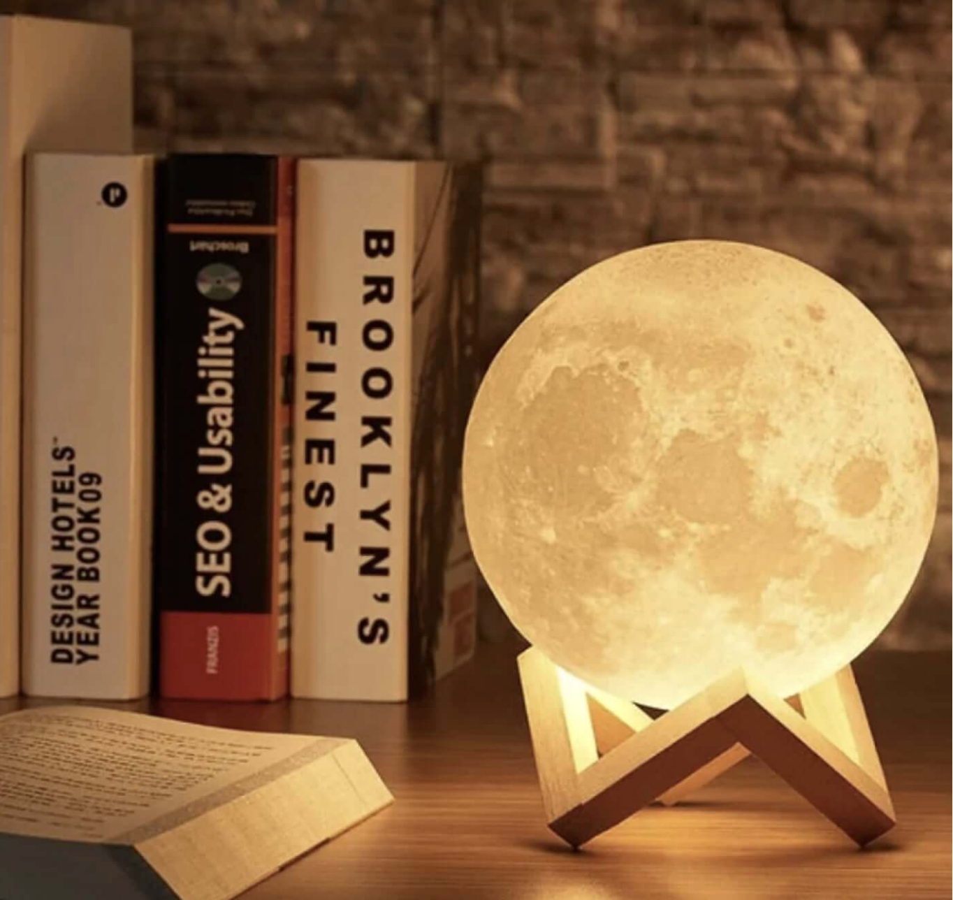 Wireless LED Rechargeable Table Lamp Magical Moon Lamp - Nightstand | Living Room Lamp