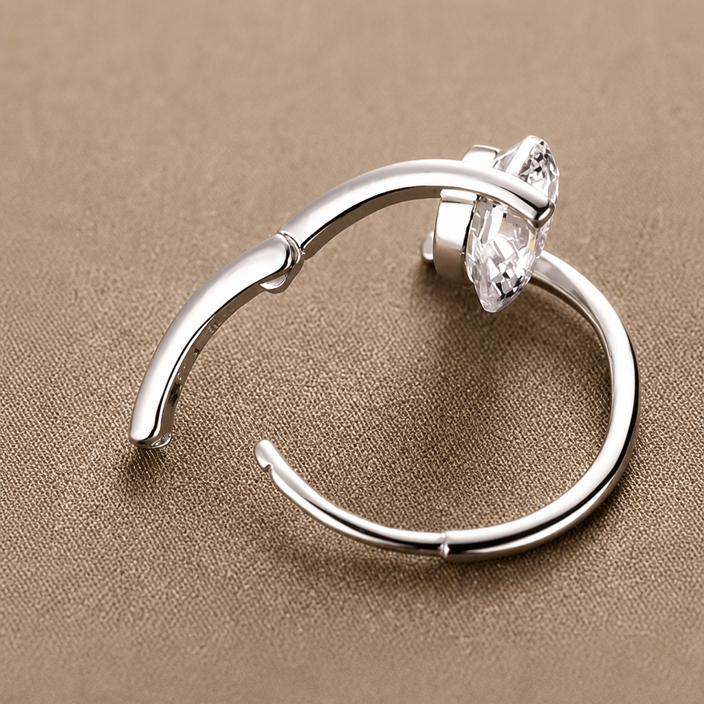 RadianceAura™ – Zircon Hoop Earrings with Floating Design