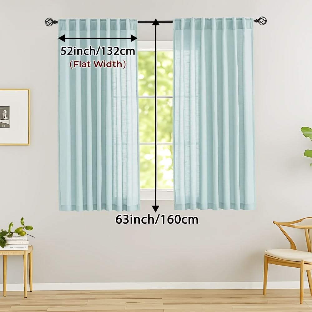 Flax Linen Sheer Curtains for Soft Light Filtering and Privacy