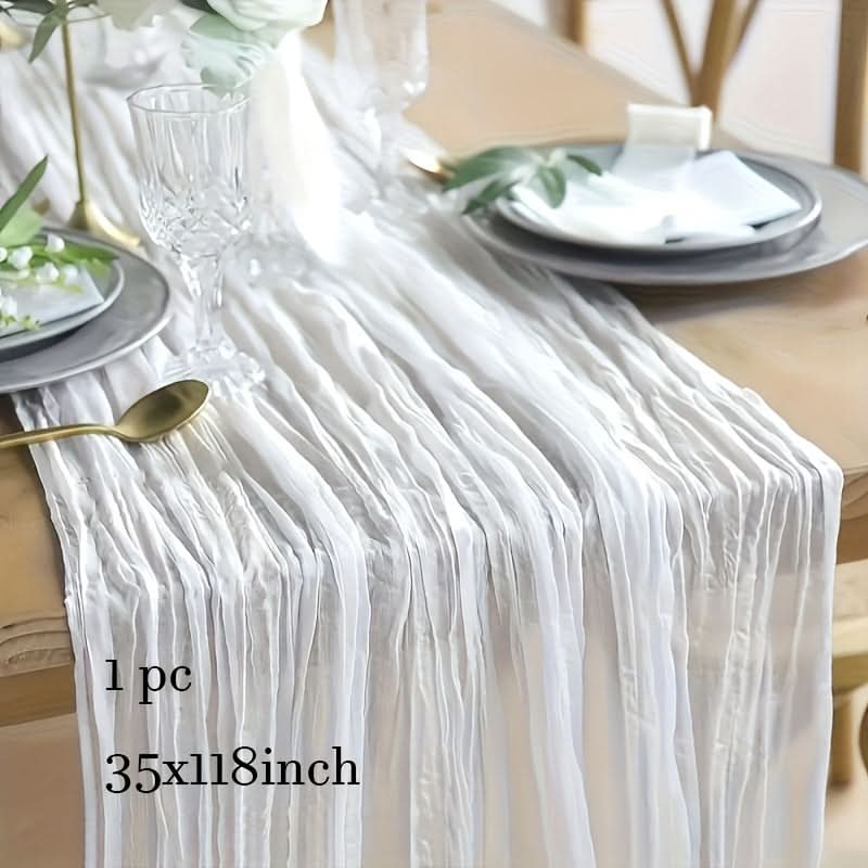 Crinkled Cheese Tablecloth for Stylish Boho and Holiday Decor