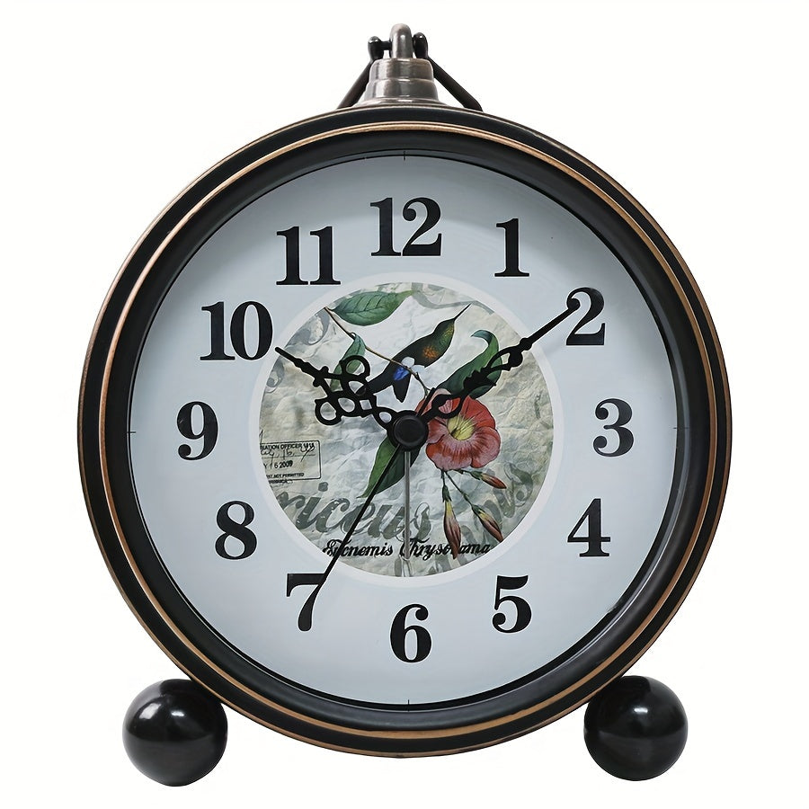 Classic European Metal Alarm Clock with Silent Operation