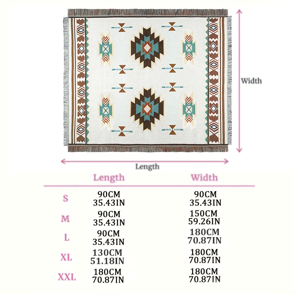 Southwestern Patterned Jacquard Blanket for Picnics
