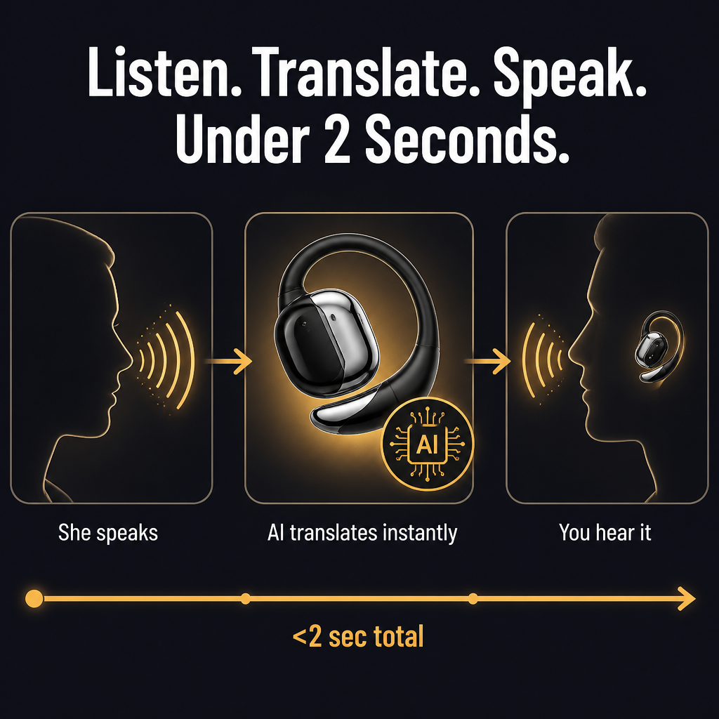 FluentSense™ — Converse in 144 Languages Instantly Without Pausing to Use Your Phone