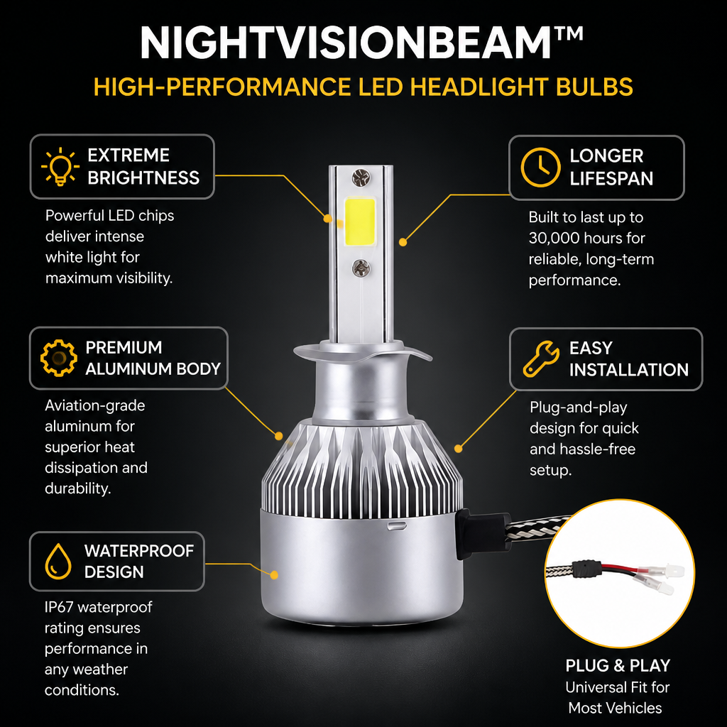 NightVisionBeam™ — Own Every Night Drive with Unstoppable, Crystal-Clear Vision